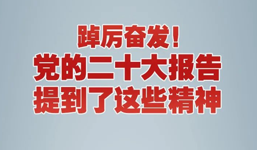 踔厉高昂！党的二十大报告提到了这些精神